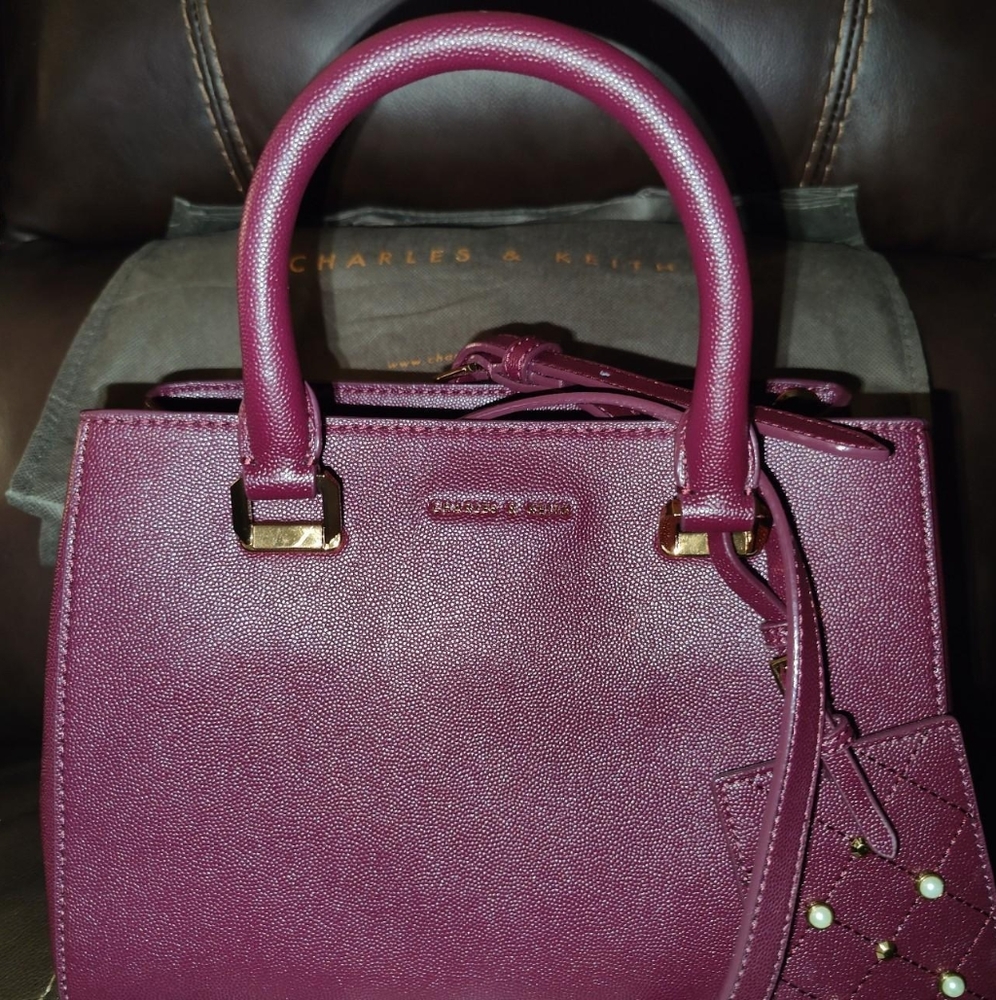 Charles & Keith Structured 2 Way Satchel - image 1